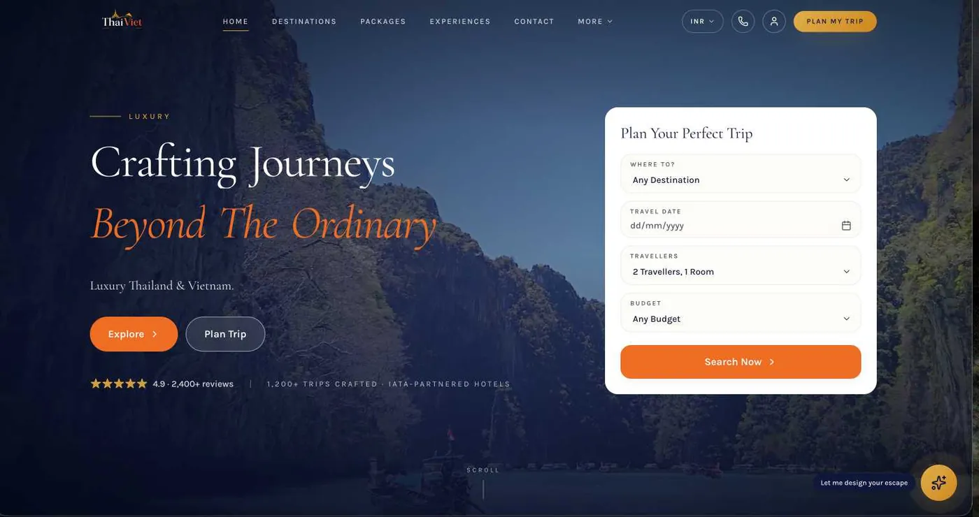 ThaiViet Holidays travel website